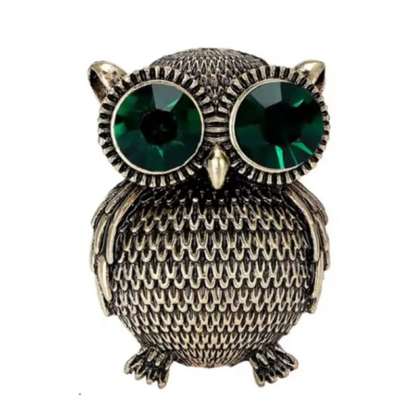 broche vintage hibou nyx