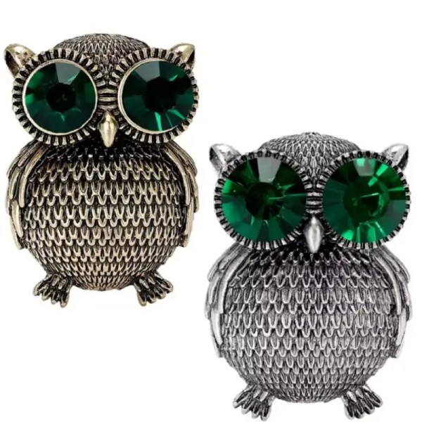broche hibou nyx style vintage