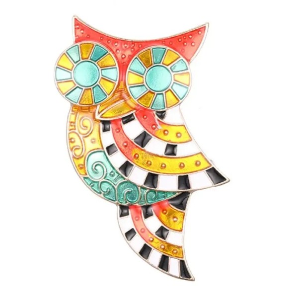 broche hibou minerva émaillée