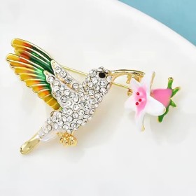 broche oiseau elio avec strass