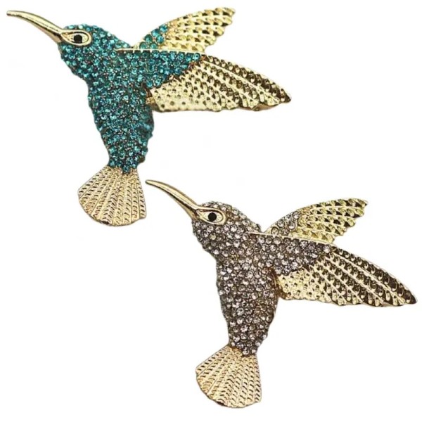 broche colibri zuri vert ou blanc