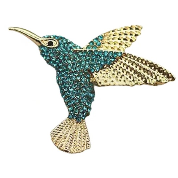 broche oiseau vert turquoise zuri