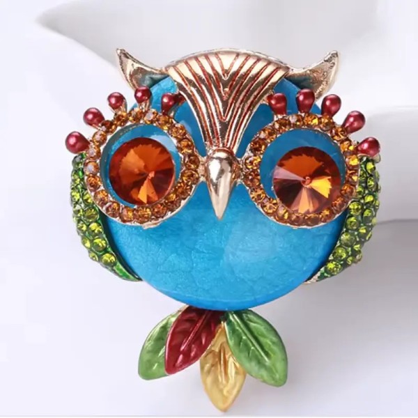 broche chouette bleu kyler