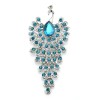 broche bleue zaya en forme de paon
