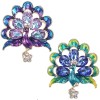 broche paon bleu et turquoise yuma