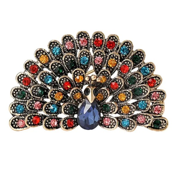 bijoux paon wren multicolore avec cristaux