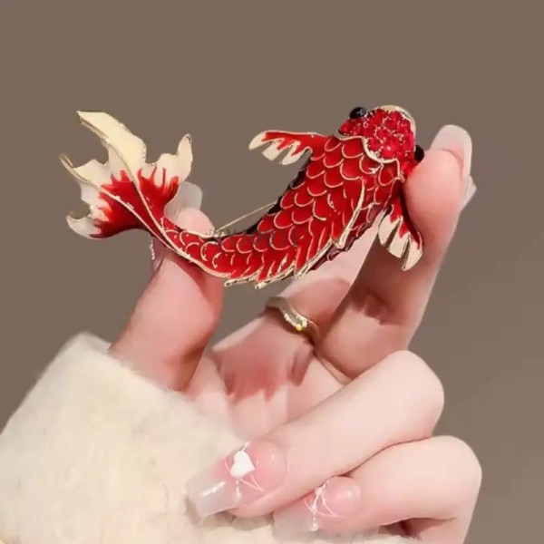 broche poisson carpe koï rouge hikari