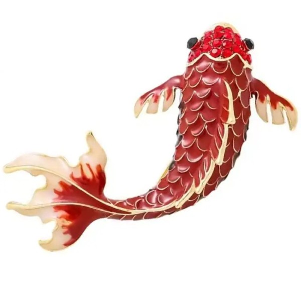 broche poisson rouge hikari
