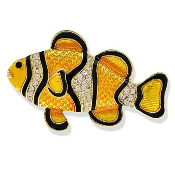 broche jaune nemo en forme de poisson clown
