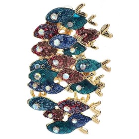broche poisson coralline avec cristaux