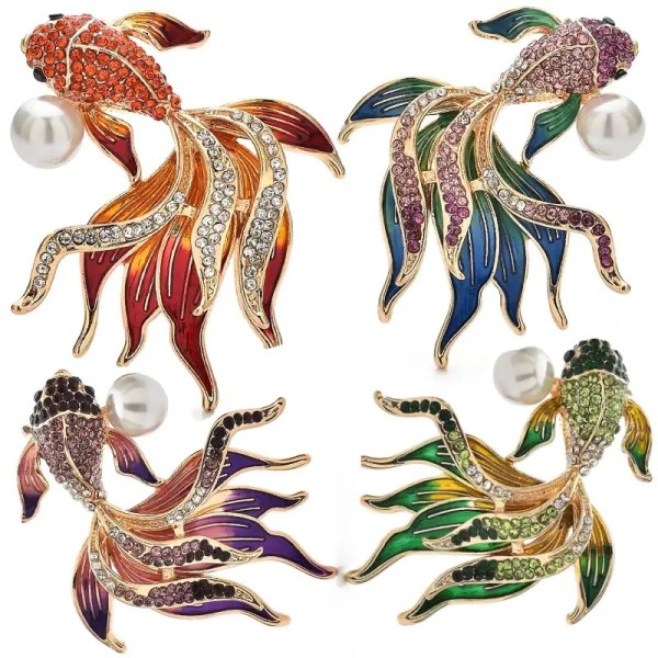 broche gilda en forme de poisson, 4 couleurs