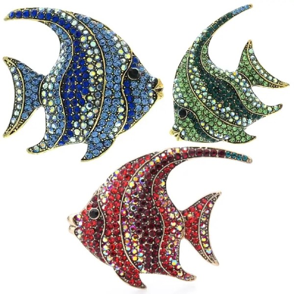 broche poisson aroa avec strass