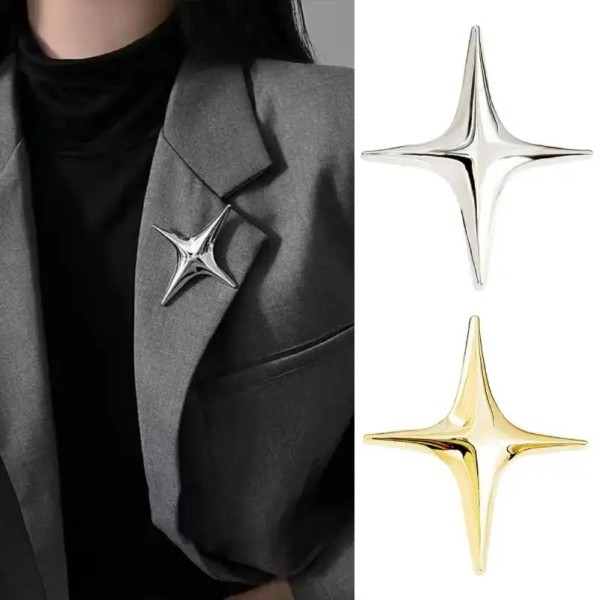 broche étoile sirius argentée et dorée