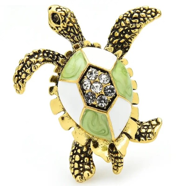 broche tortue shelly avec strass