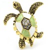 broche tortue shelly avec strass