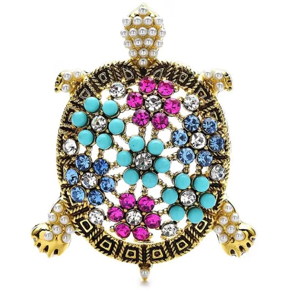 broche tortue skelda avec perles