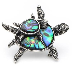 broche tortue orwin en nacre