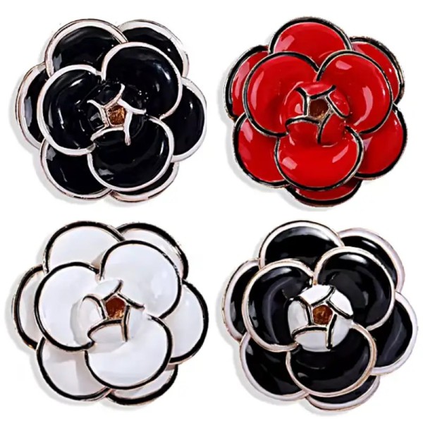 broche camélia mirel en émail