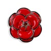broche rouge mirel en forme de camélia