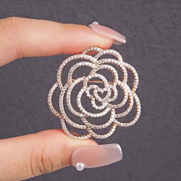 broche dorée sylis camélia