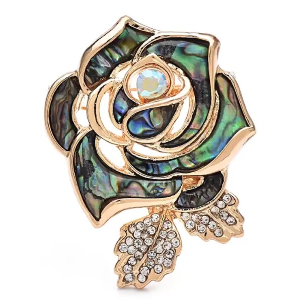 broche fleur rose aurex avec strass