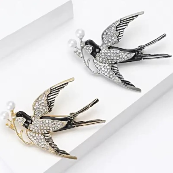 broche oiseau orel en forme d'hirondelle