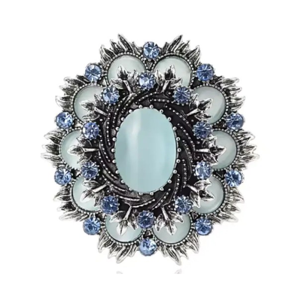 broche bleue runa avec strass
