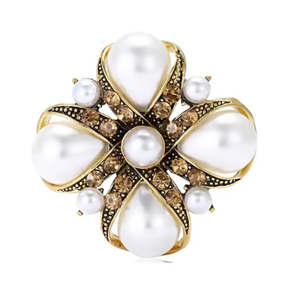 broche dorée berry avec perles