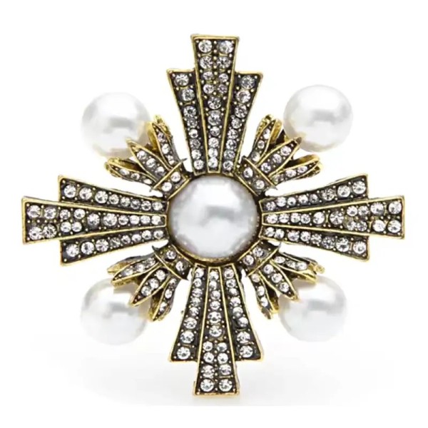 broche art déco helios avec perles