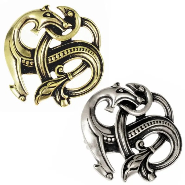 broche viking lykke en forme de dragons