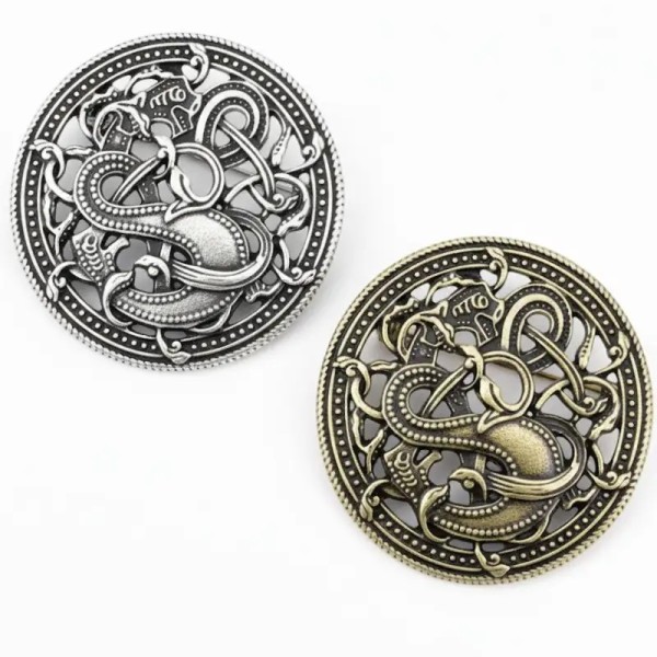 broche jormung style vintage avec serpent