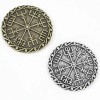 broche viking vegvisir argentée et bronze