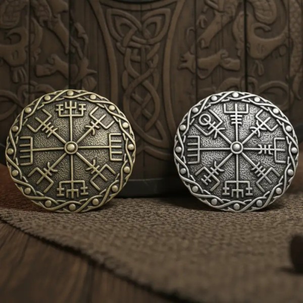broche vegvisir style vintage esprit nordique