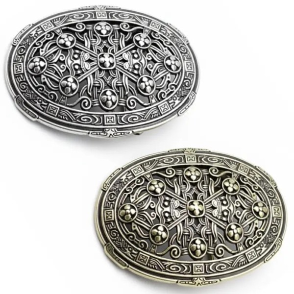 broche viking lagertha argentée et bronze