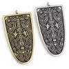 broche viking valhalla argentée et dorée
