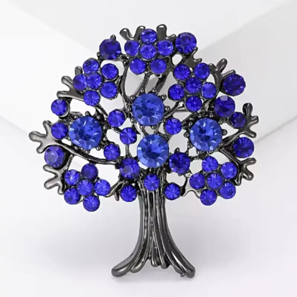 broche arbre de vie bleu arborea