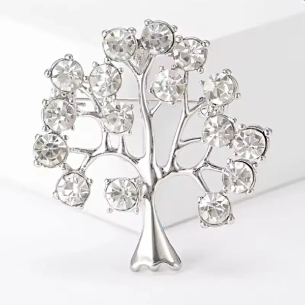 broche argentée lucida avec strass
