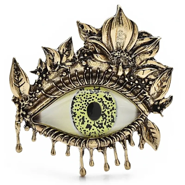 broche oeil reptilien vintage