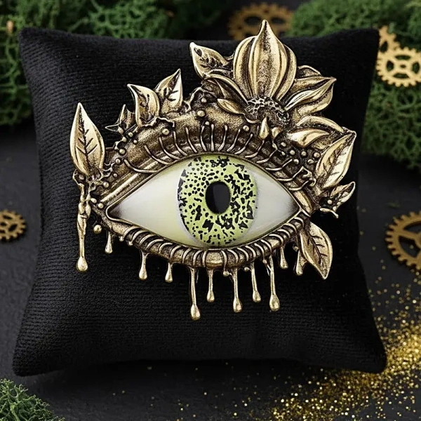 Broche Oeil Reptilien | Bijou Surréaliste & Art Nouveau