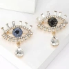broche strass garbo noir et bleu