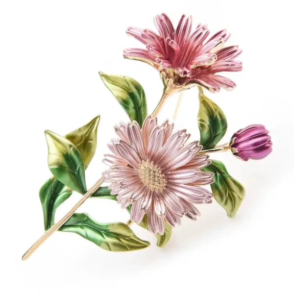broche bouquet de fleurs aster
