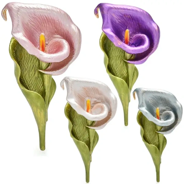 broche fleur calla émail