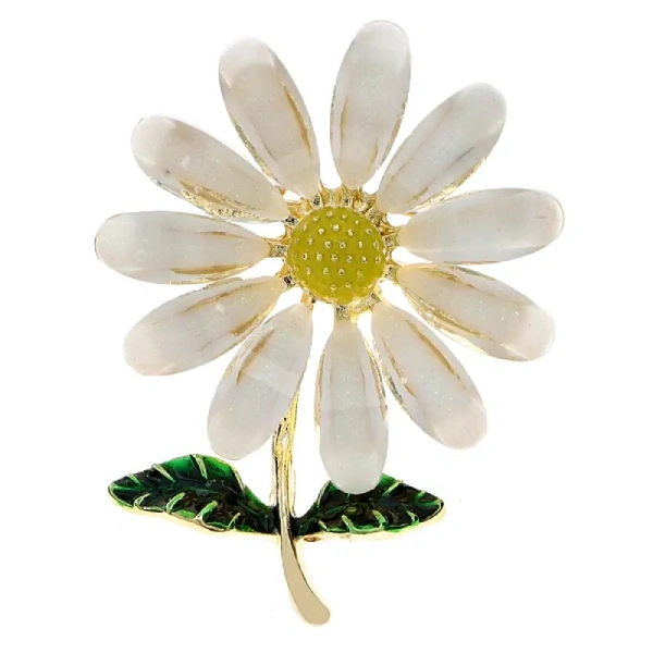 broche marguerite lumina émaillée