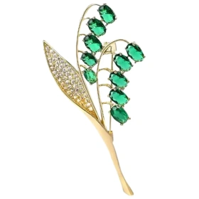 broche muguet esmeralda avec strass