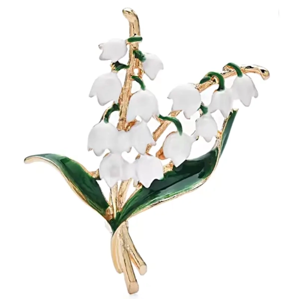 broche muguet sylvaine clochettes blanches