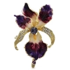 Broche orchidée modèle Zelia en émail violet et contours dorés