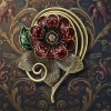 Accessoire mode rétro : broche fleur style baroque idéale pour sublimer une robe ou une veste