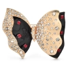 Broche art déco forme nœud graphique émaillé noir et doré avec strass géométriques modèle Lola