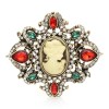 broche camée vesperis avec strass rouge