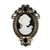 Broche vêtement Opaline – portrait ancien femme contours dorés
